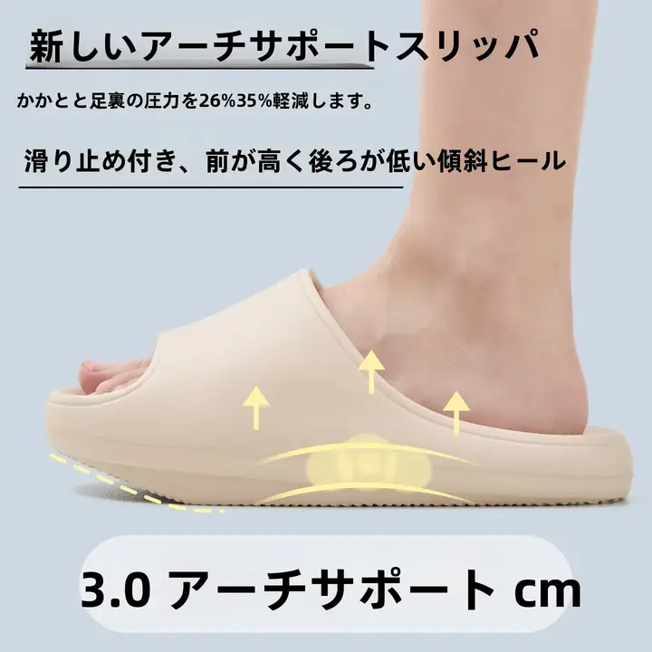 足弓サポートサンダル【夏用・滑り止め・ユニセックス・厚底】