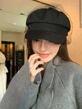 レトロメッシュベレー帽【秋冬用・フランス風・八角形・小顔効果・男女兼用】