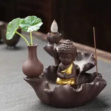 創造的な小花器【禅スタイル・倒流香炉・陶器の小僧さん】