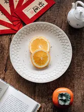 レトロデザインの9インチ陶製プレート【西洋料理・牛ステーキ・パスタ用・軽奢華】