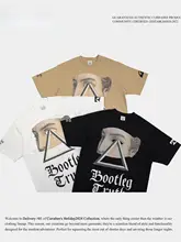 極上の柔らかさのコットン製ルーズフィットプリントTシャツ【丸首・ストリートスタイル・個性的デザイン】