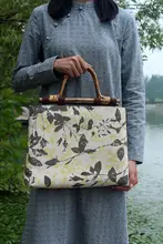 オリジナルの手作りの文学的で芸術的なレトロな大型ハンドバッグ