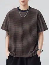 半袖Tシャツ メンズ ボーダー ヴィンテージ オーバーサイズ 通気性 シンプル カジュアル 着回し 夏 「HAOZHI」