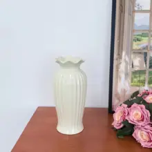 白色陶器のフラワーベース【おしゃれなインテリア・フランス風・水耕栽培用】