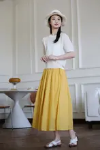 ZAN 新作 無地シルクコットン半身スカート【夏用・Aライン・ミドル丈・スリム効果】