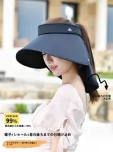 広幅つばの夏用UVカット帽子【アイスシルク・顔と首を守る・通気性良好】
