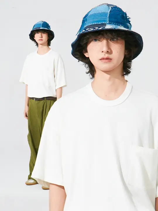 コットンリネンポケット付き半袖Tシャツ