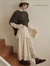 レースレイヤードスカート【春用・スタイリッシュ・リボン付き】（セットアップ対応）