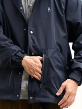 コーチジャケット 防風アウトドア リサイクル素材 ゆったりスタイル 防水
