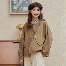 洗い加工デニムワークジャケット【レトロデザイン・女性用】