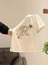 刺繍入りラウンドネックショートスリーブTシャツ【女性用・フィットデザイン】
