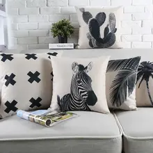 北欧モダン ブラックホワイトスタイル ソファ用クッションカバー【民宿装飾・車用・オフィス用】