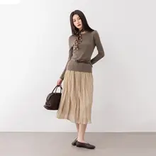 天然シルク使用のAラインスカート【透湿性・快適な着心地】