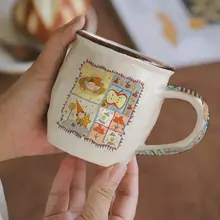 オリジナルデザインの陶器製コーヒーマグカップ【可愛い・新年のギフトに最適】