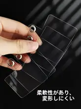サスマートフォン用クリア粘着カードホルダー【穴あけ不要・透明クリップ式・男女兼用】