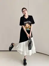 体型をカバーするエレガントな夏のワンピース【半袖・ゆったり・マタニティ対応・フレンチスタイル】（セットアップ対応）
