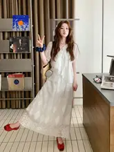 軽やかな国風ヴィンテージレース刺繍スカート【短袖・半身丈・夏用】（セットアップ対応）