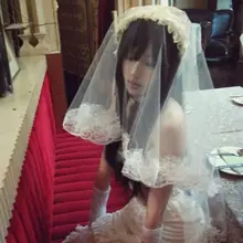白色レースのウェディングヴェール【ゴシックスタイル・ロリータ・ハロウィンコスプレ用】