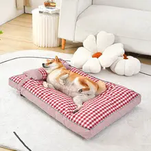 ペット用マット 犬 秋冬 洗える ストライプ 厚手 快適 暖かい