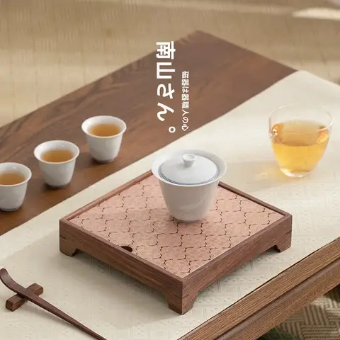 胡桃木製 貯水式茶盤 干泡台 コンパクト TAO | 胡桃木製の茶盤【シンプルデザイン・家庭用・功夫茶具対応】