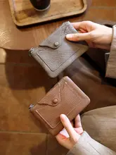 本革製 ショート財布【シンプルデザイン・大容量・携帯便利・牛革】