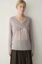 ニットトップス レディース 長袖 オーストラリア産メリノウール 蝶結び ねじりデザイン 秋冬「INSIS FEMME」