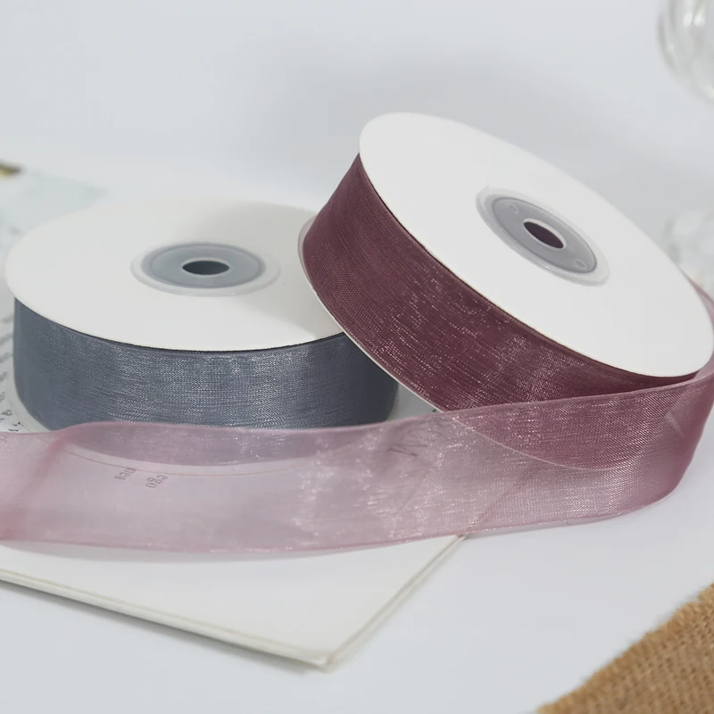 透明シフォンリボン：おしゃれな手作りガーランドに最適な多彩な色合いのDIY素材