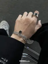 多層ブラッククリスタルブレスレット【男性用・トレンド・シンプルデザイン・高級感】