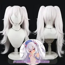 淡いピンクのツインテールコスプレウィッグ【分け目・反り返りデザイン】