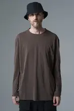 GAOSTUDIOS 無地コットン長袖Tシャツ【メンズ・薄手・裏地2層・ルーズフィット・春用】