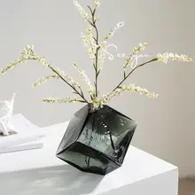 フラワーベース ガラス 透明 生け花 上品 変形 リビング ダイニング テーブル インテリア オブジェ