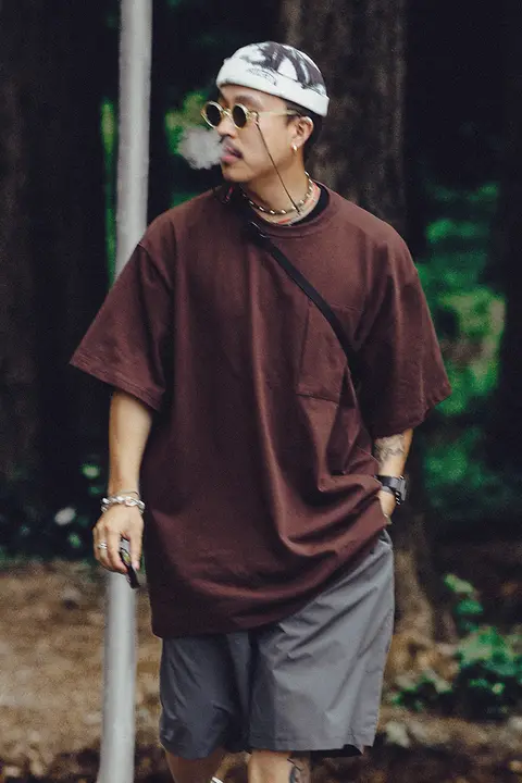 夏用アメリカンストリートスタイルのコットンTシャツ【ゆったりフィット・レトロデザイン・短袖】