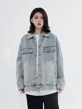 ヴィンテージウォッシュデニムジャケット【ユニセックス・ポロスタイル・秋向け】