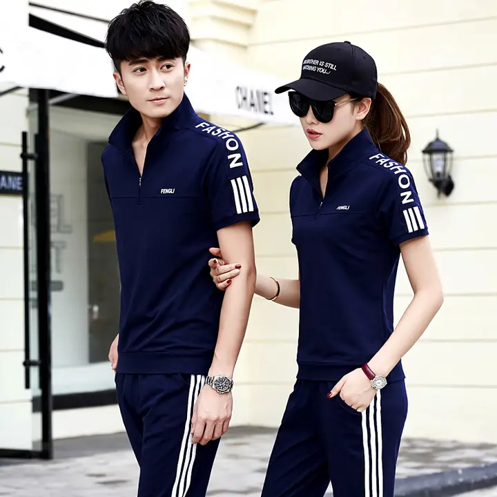 ゴルフウェア 男女兼用 半袖Tシャツ【カジュアルなロングパンツ付き・夏用】（セットアップ対応）