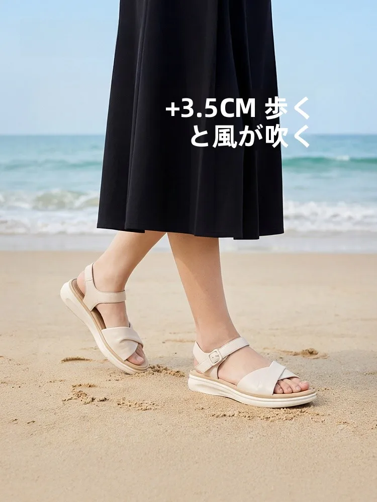 夏用 スポーツサンダル 厚底 マジックテープで疲れない設計