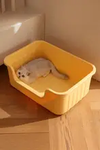 オープンタイプの大型猫砂トイレ【子猫用・防溅設計】