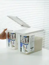 圧力式フタ付き収納ボックス【キッチン用・長いハンドル・調味料整理】