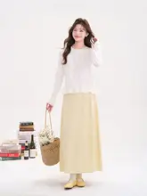 春用 花柄レース長袖Tシャツ【韓国風・ラウンドネック・女性用】