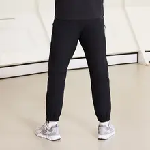 Li Ning メンズ冬用ランニングパンツ【速乾・フリース裏地・リブ付きロングパンツ】