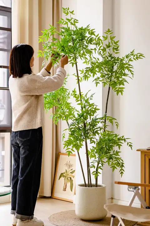 ナンテンバク サブステイナブルグリーン 大型室内装飾偽の木 植物装飾品
