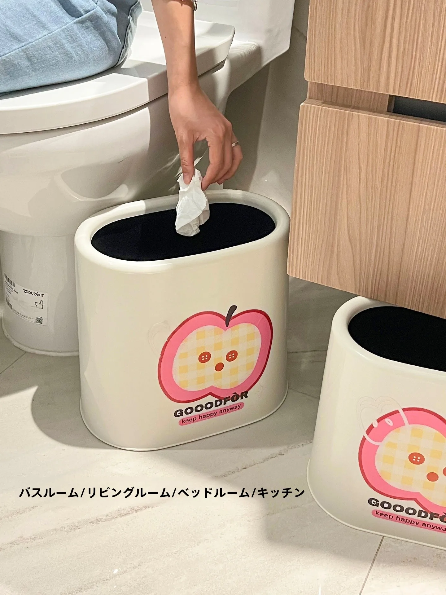家庭用ゴミ箱：大容量・トイレ・キッチン向けの長方形プラスチックタンク