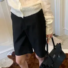 高腰黒色ショートパンツ【女性用・スリムデザイン・夏用】