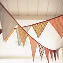 布製カラフル三角ガーランド【クリスマス・キャンプ・誕生日・ウエディング装飾用】
