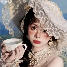新しいロリータ麦わら帽子レトロ牧歌的なスタイル
