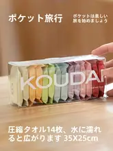 KOUDAI 旅行用圧縮タオル【使い捨て洗面器・携帯便利】