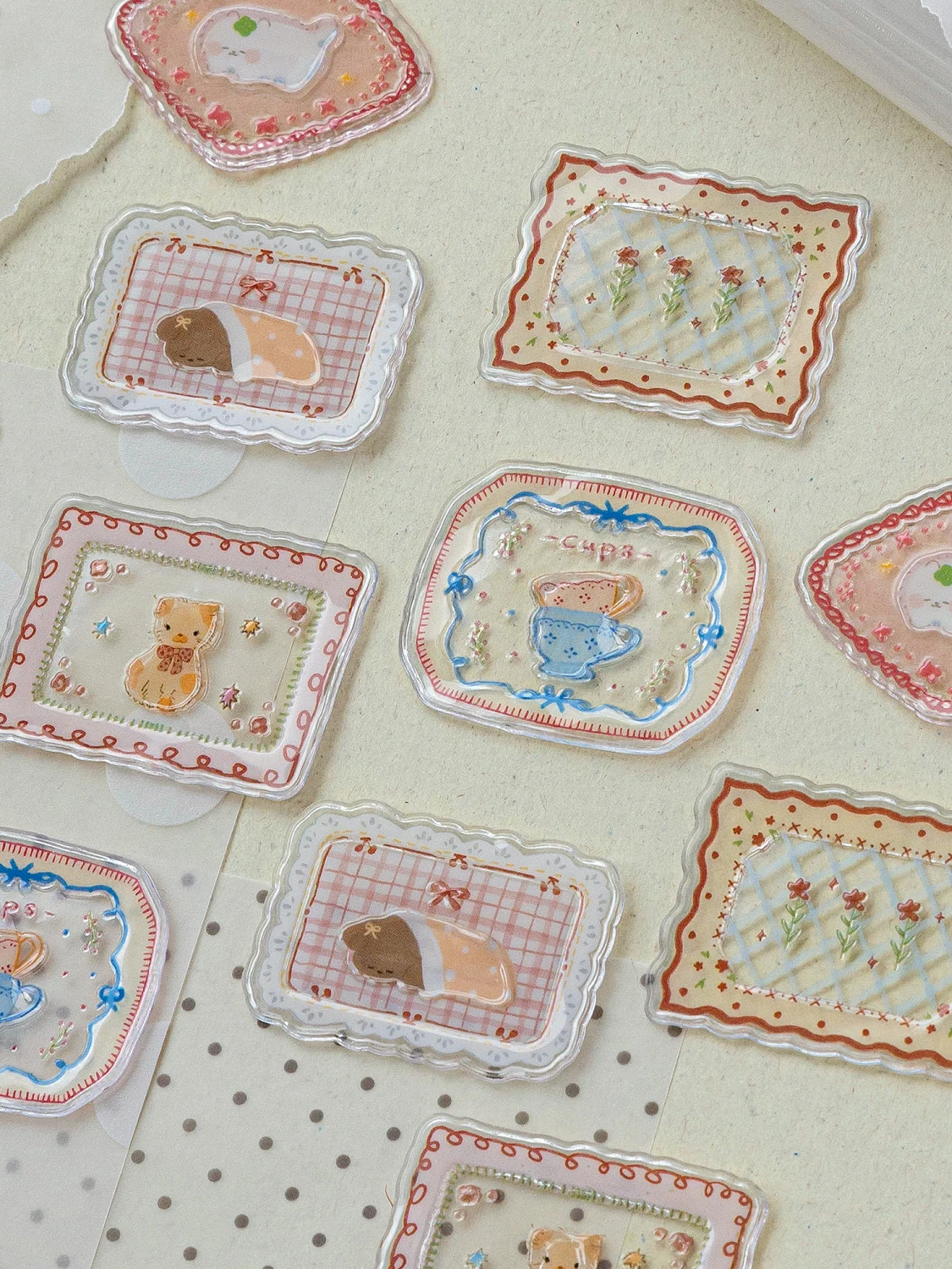 かわいい手描きドロップレジン立体デザインステッカーの実用性と選び方