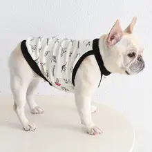 春夏用 ペット用 吊り下げタイプの通気性あるチェック柄コットンシャツ【太め犬用】