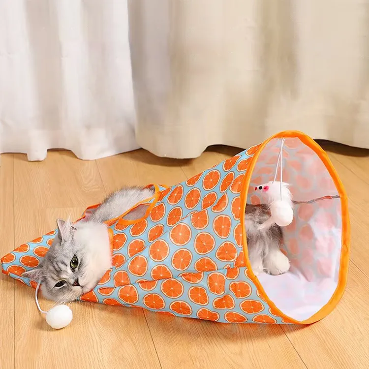 猫用トンネルおもちゃ【遊び心満載・布製・エンターテイメント】（セットアップ対応）：一人暮らしの猫に最適な遊び道具とは