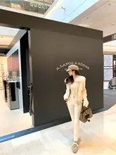 高腰スリムデニムパンツ【秋冬用・裏起毛・小脚デザイン】（セットアップ対応）
