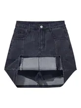 夏用 薄手デニムハイウエストタイトスカート【スリットデザイン・防透け】